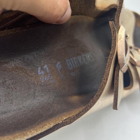 Birkenstock Arizona Rose Gold Womens Size 41 Us 9.5 Leather Soft Footbed Sandal - Picture 8 of 13